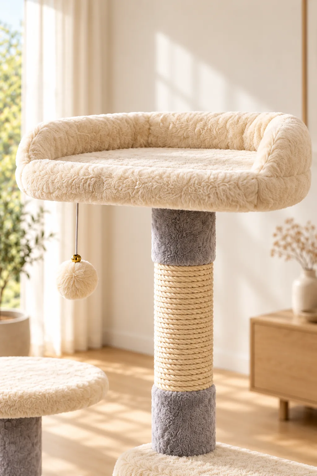 Top bed with raised rim and toy ball detail