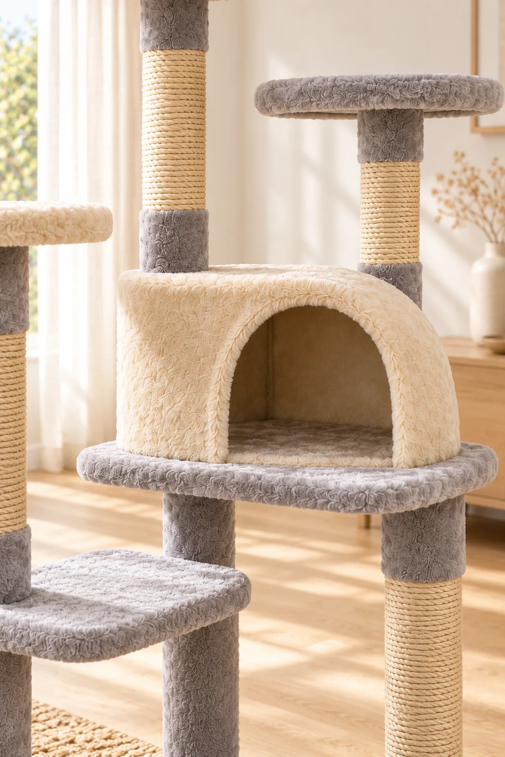 Arched house and round perch detail