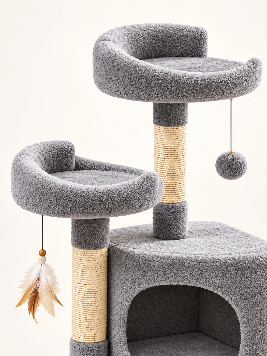 Close-up of hanging ball and feather wand