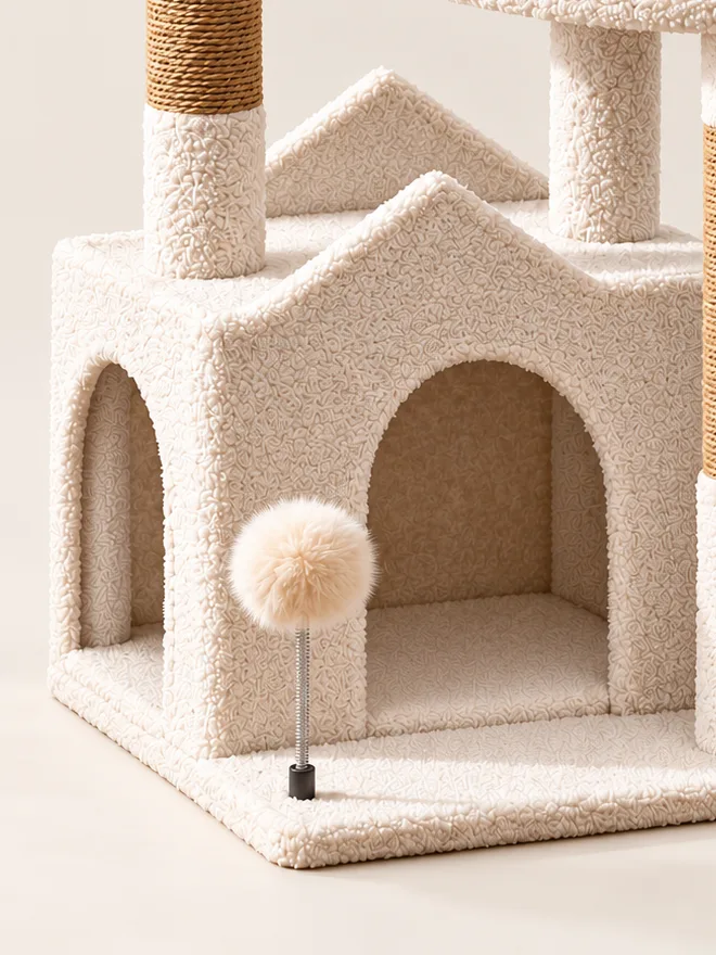 Gabled house and spring teaser ball