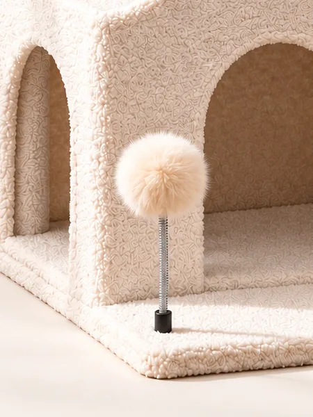 Arched doors and spring teaser ball close-up
