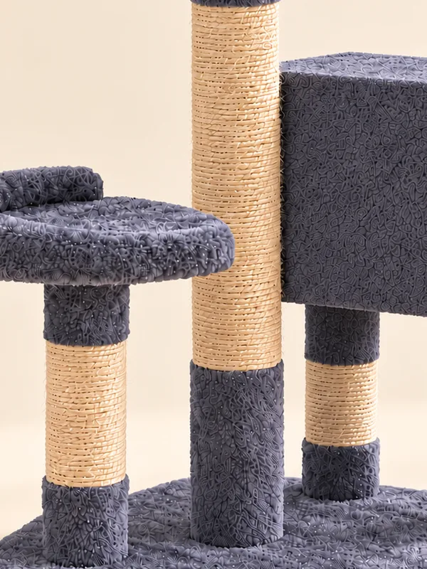 Sisal post, side perch and house